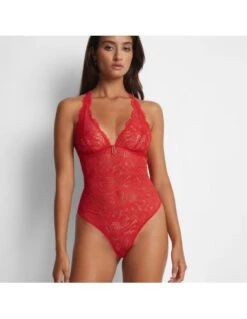 Body En Dentelle FLOWERMANIA Aubade Rouge Floral -Ma Boîte à Dessous Soldes body en dentelle flowermania aubade rouge floral 3