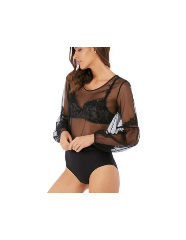 Body Transparent LUMIERE DOUCE Wacoal Noir 3 Body Transparent LUMIERE DOUCE Wacoal Noir – Image 3