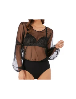Body Transparent LUMIERE DOUCE Wacoal Noir