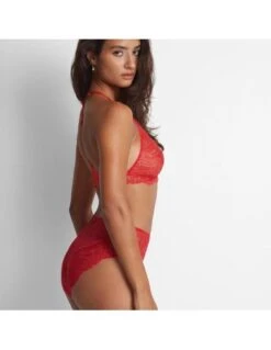 Bralette Sans Armatures En Dentelle FLOWERMANIA Aubade Rouge Floral -Ma Boîte à Dessous Soldes bralette sans armatures en dentelle flowermania aubade rouge floral 2