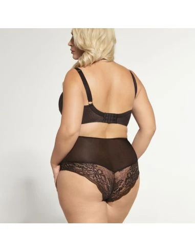 Culotte Haute Dentelle Grandes Tailles CHOCOLATE KrisLine Marron 1 Culotte Haute Dentelle Grandes Tailles CHOCOLATE KrisLine Marron