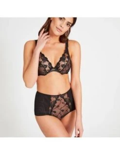 Culotte Haute Dentelle Recyclée SOFTESSENCE AUBADE Noir -Ma Boîte à Dessous Soldes culotte haute dentelle recyclee softessence aubade noir 2