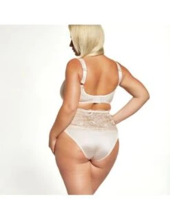 Culotte Haute En Dentelle Fine Grandes Tailles NOELLA KRISLINE Beige