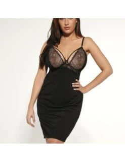 Nuisette Opaque Bords En Dentelle Grandes Tailles SI KrisLine Noir -Ma Boîte à Dessous Soldes nuisette opaque bords en dentelle grandes tailles si krisline noir 2