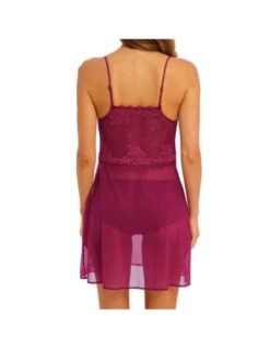 Nuisette Transparente En Dentelle LACE PERFECTION WACOAL Red Plum -Ma Boîte à Dessous Soldes nuisette transparente en dentelle lace perfection wacoal red plum 2