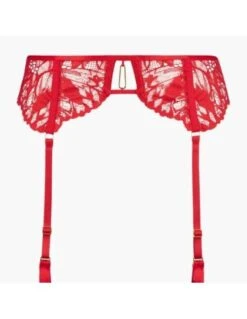 Porte-Jarretelles En Dentelle FLOWERMANIA Aubade Rouge Floral -Ma Boîte à Dessous Soldes porte jarretelles en dentelle flowermania aubade rouge floral 4