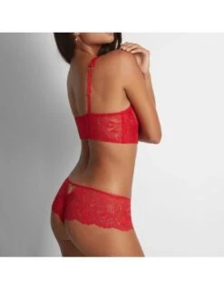 Shorty En Dentelle FLOWERMANIA Aubade Rouge Floral -Ma Boîte à Dessous Soldes shorty en dentelle flowermania aubade rouge floral 1
