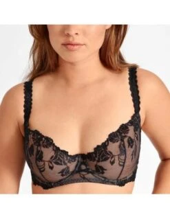 Soutien-gorge Corbeille Armatures En Dentelle Recyclée SOFTESSENCE AUBADE Noir -Ma Boîte à Dessous Soldes soutien gorge corbeille armatures en dentelle recyclee softessence aubade noir 3