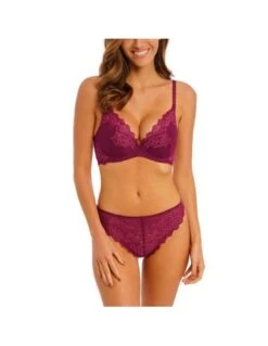 Soutien-gorge Plunge Armatures LACE PERFECTION WACOAL Red Plum -Ma Boîte à Dessous Soldes soutien gorge plunge armatures lace perfection wacoal red plum 1