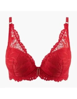 Soutien-gorge Plunge Foulard Avec Armatures FLOWERMANIA Aubade Rouge Floral -Ma Boîte à Dessous Soldes soutien gorge plunge foulard avec armatures flowermania aubade rouge floral 3