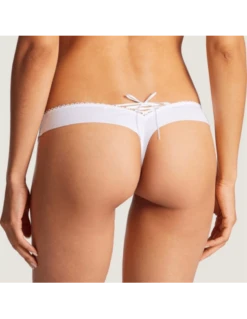 Tanga Coton BAHIA ET MOI - Aubade Blanc -Ma Boîte à Dessous Soldes tanga coton bahia et moi aubade blanc 1