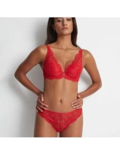 Tanga En Dentelle FLOWERMANIA Aubade Rouge Floral -Ma Boîte à Dessous Soldes tanga en dentelle flowermania aubade rouge floral 4