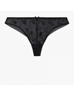 Tanga En Dentelle Recyclée SOFTESSENCE AUBADE Noir -Ma Boîte à Dessous Soldes tanga en dentelle recyclee softessence aubade noir 1